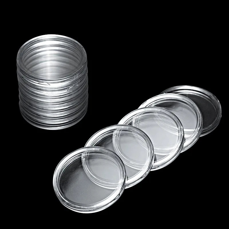 100Pcs 19MM Clear Plastic Token Protector Capsules