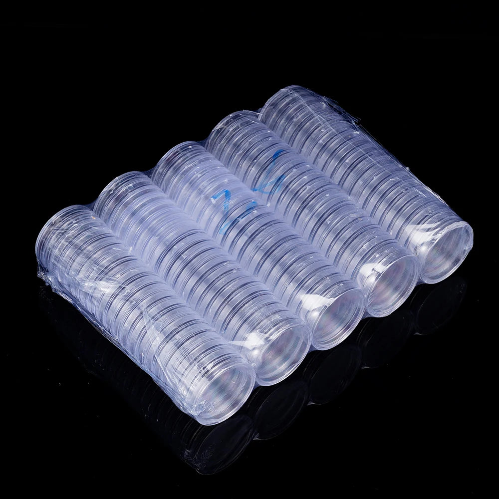 10/25/50/100Pcs 19-33mm Transparent Coin Capsules