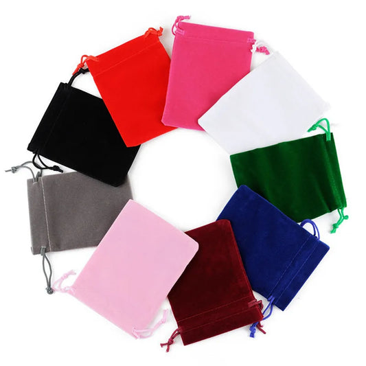 10Pcs Short Plush Drawstring Dice Bags