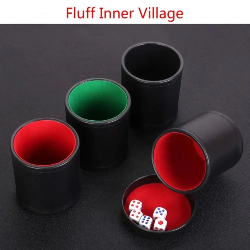 Leather Dice Cup with 5 pcs Dice