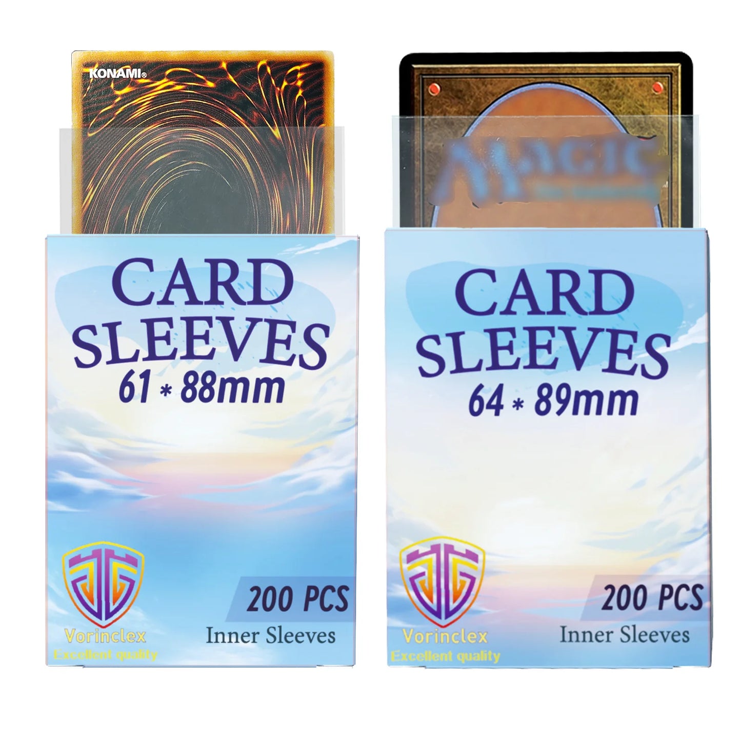 200Pcs  Vorinclex Card Sleeves Clear Card Sleeves