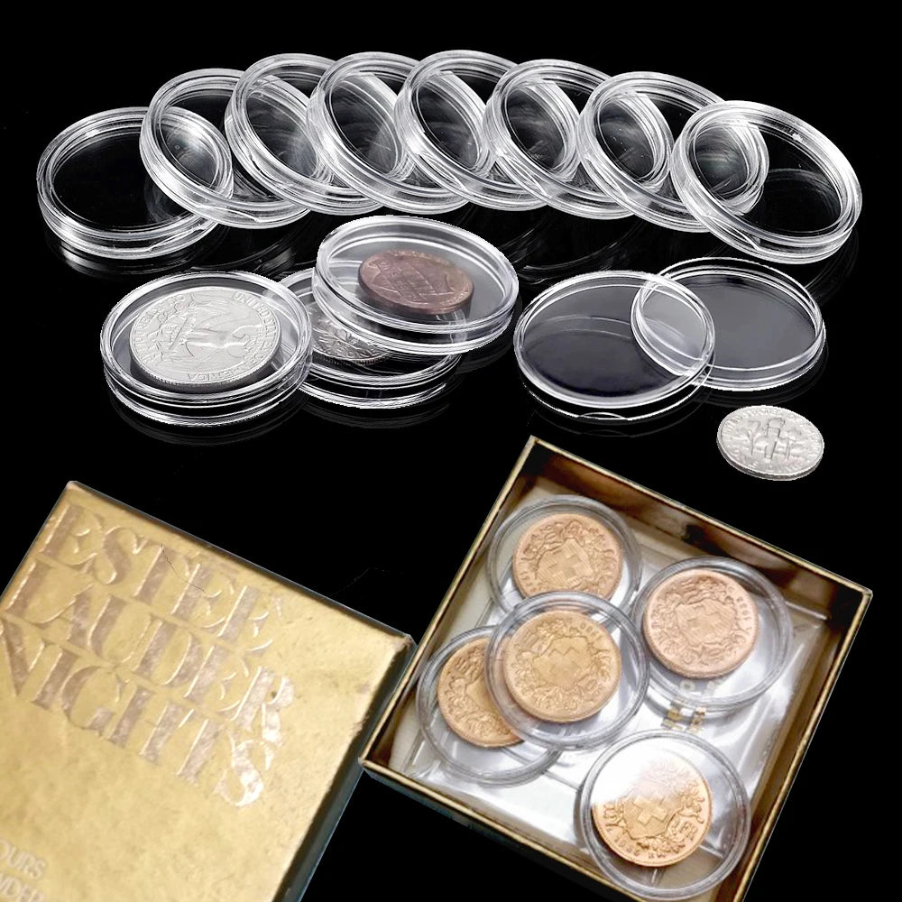 10/25/50/100Pcs 19-33mm Transparent Coin Capsules